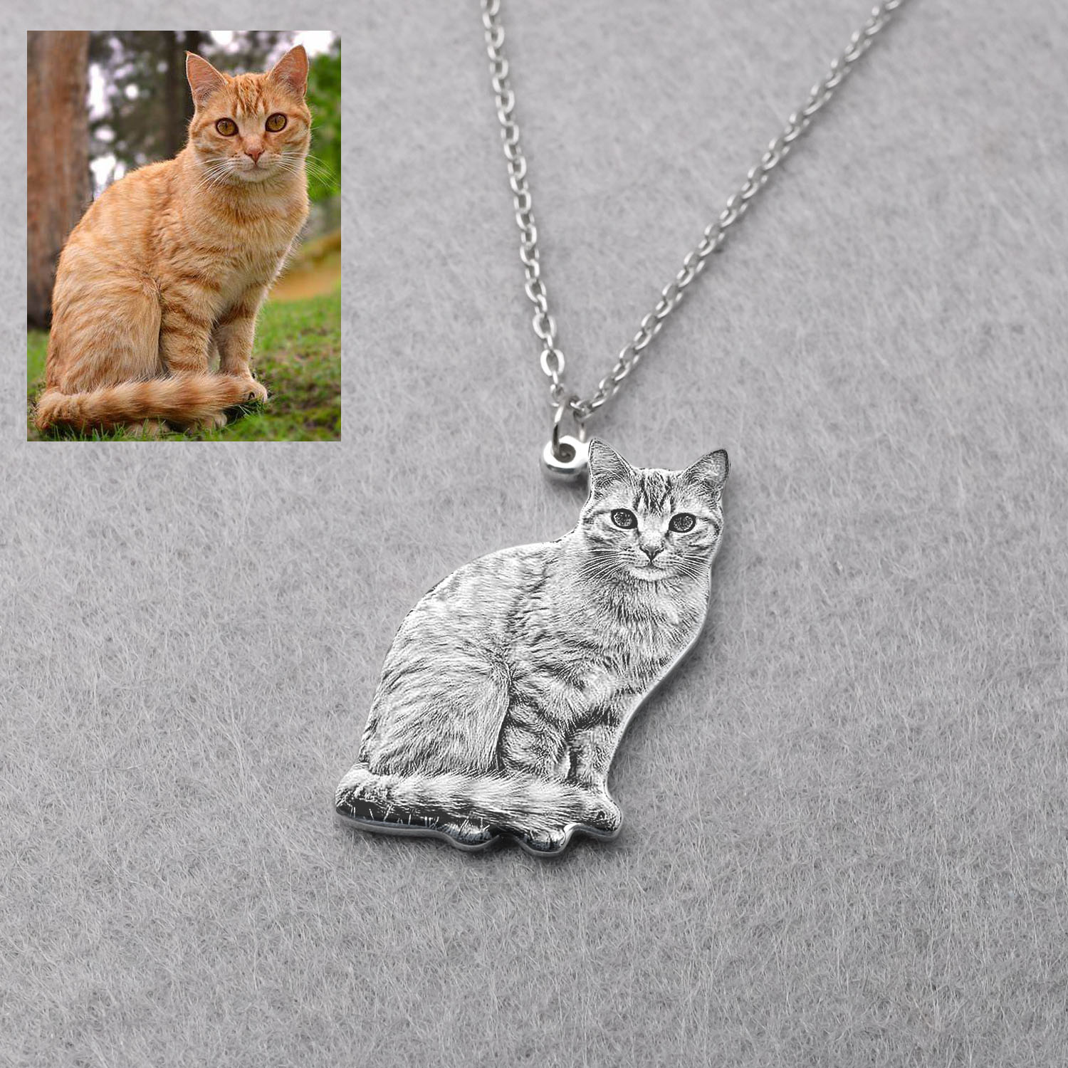 Pet Portrait Custom - Kalung Foto Hewan Peliharaan yang Dipersonalisasi,
