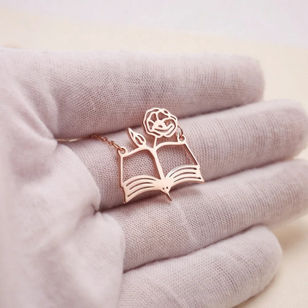 Kalung Buku Terbuka dengan Hia - Birth Flower Necklace ulasan dan harga